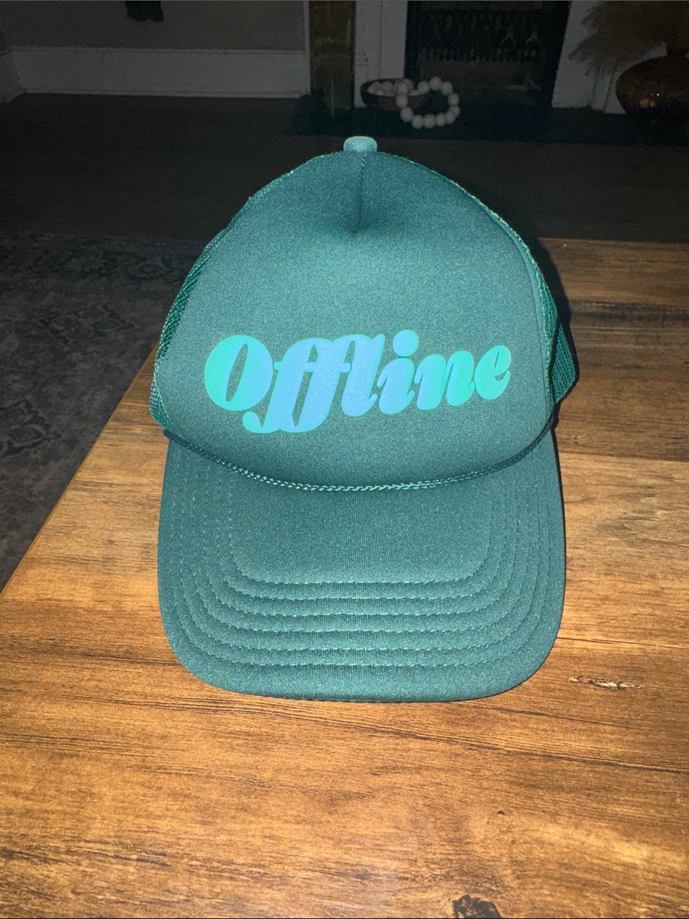 "Offline" Teal Trucker Hat Snapback